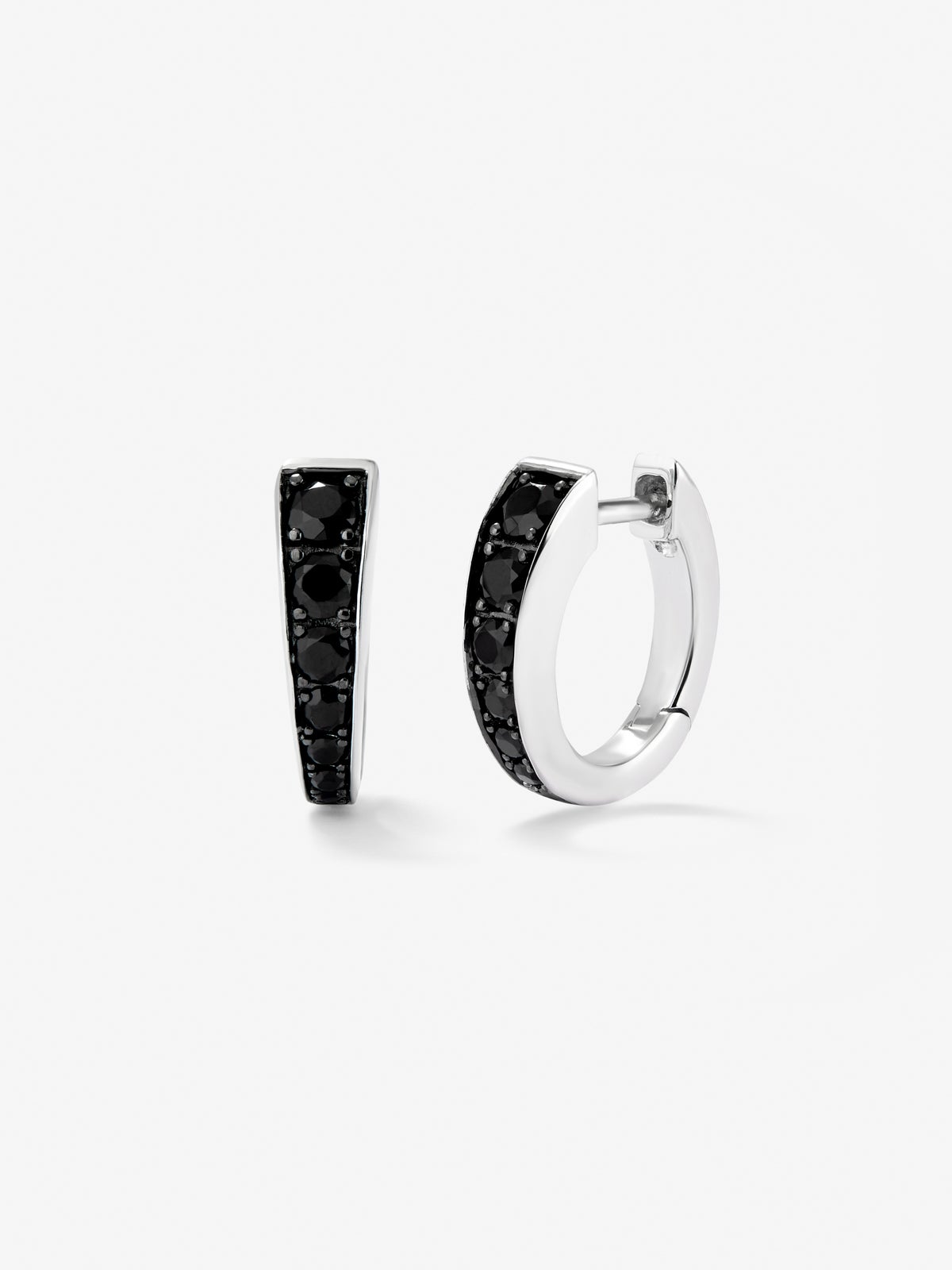 925 silver ring earrings with 0.58 cts black spine.