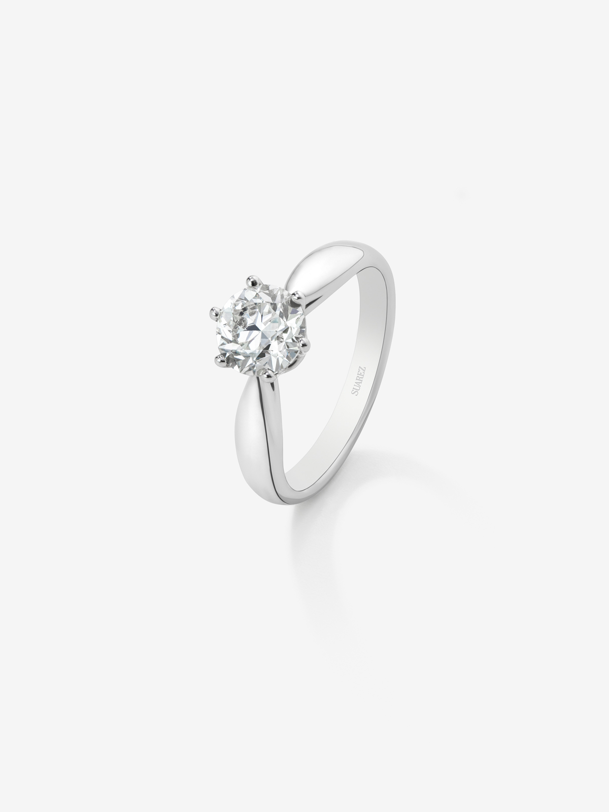 18K White Gold Commitment Ring with 1.5 carat central diamond