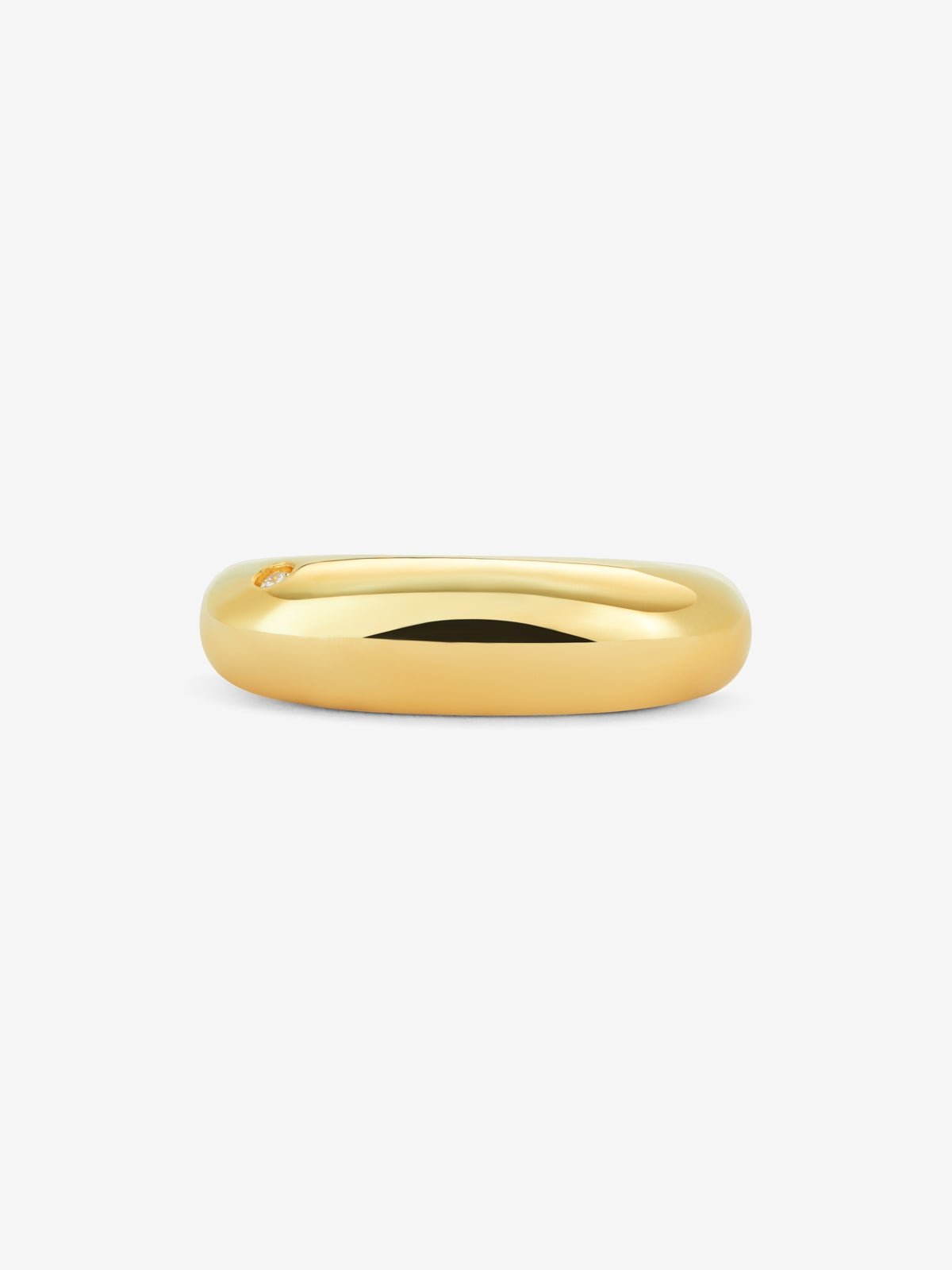 Anillo de oro amarillo de 18K con diamante en talla brillante de 0,01 cts