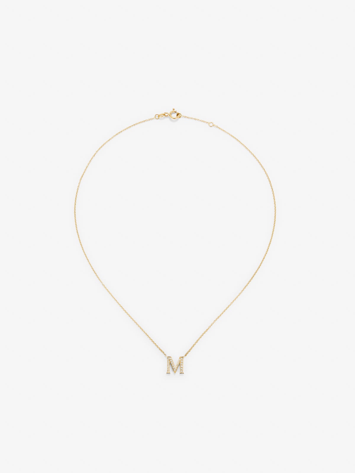 18K yellow gold pendant with m