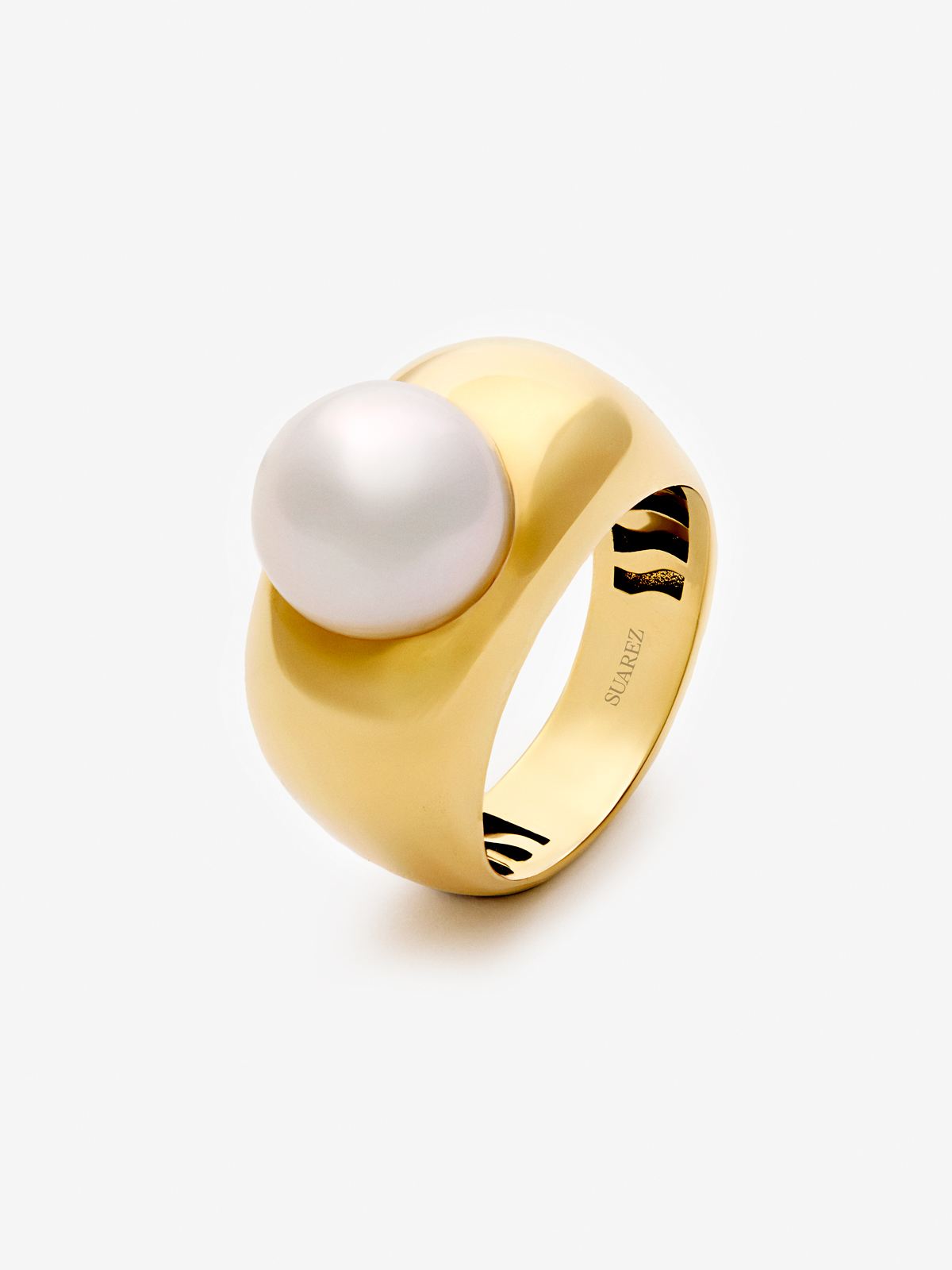 18K yellow gold ring with 10mm Australian pearl