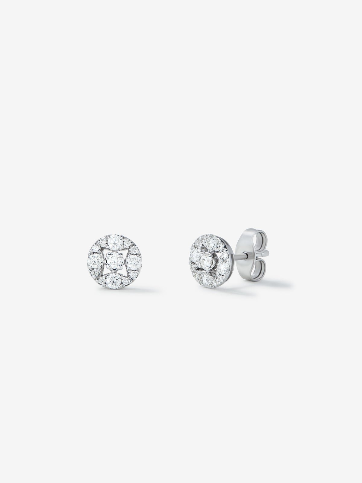 Pendientes de oro blanco de 18K y diamantes
