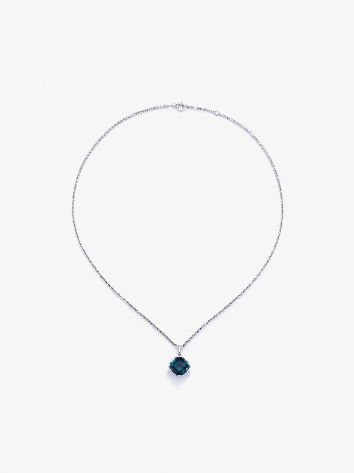 925 Silver Chain Pendant with Topaz