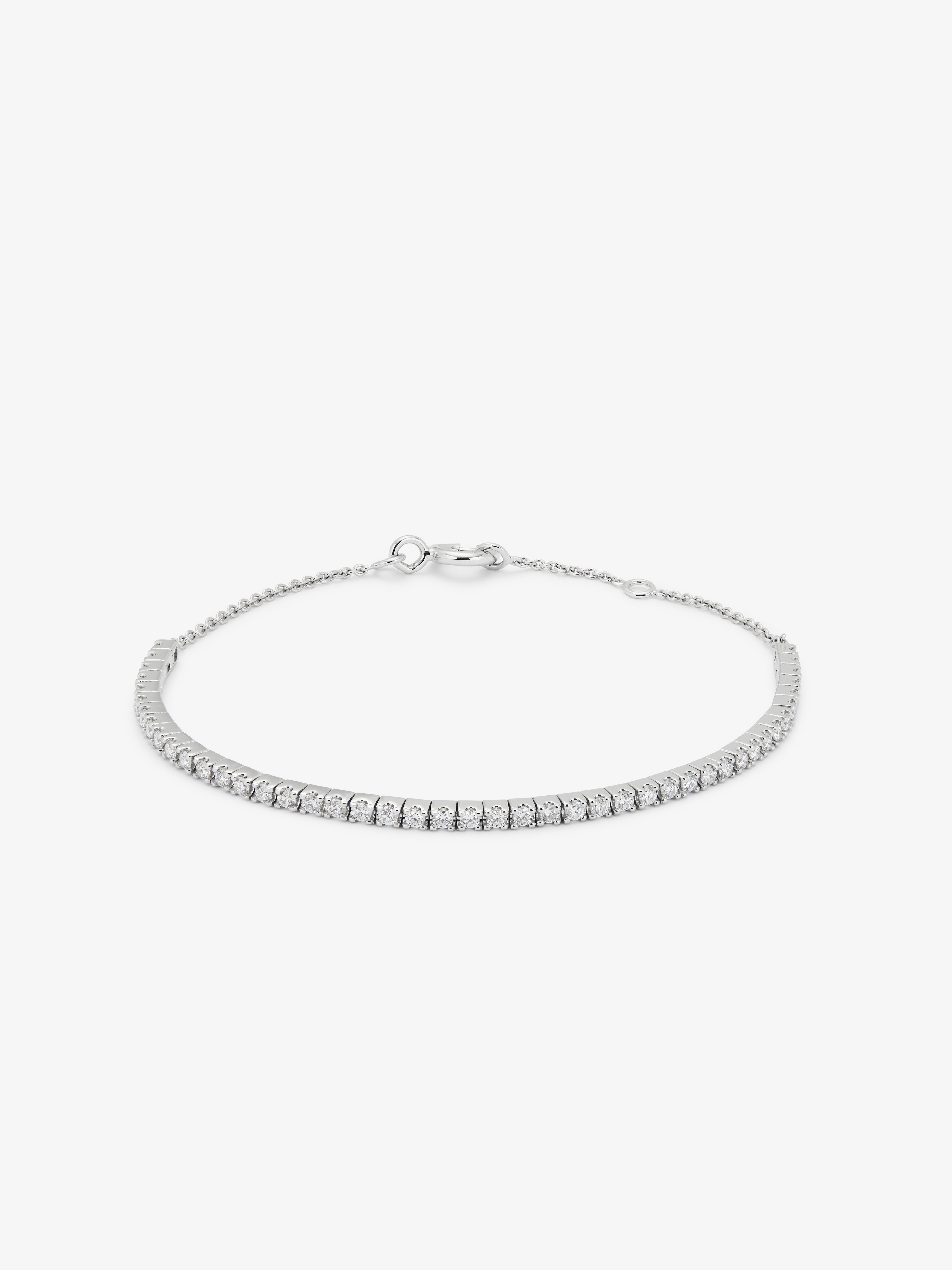 Pulsera rivière de oro blanco de 18K con diamantes en talla brillante de 0,09 cts