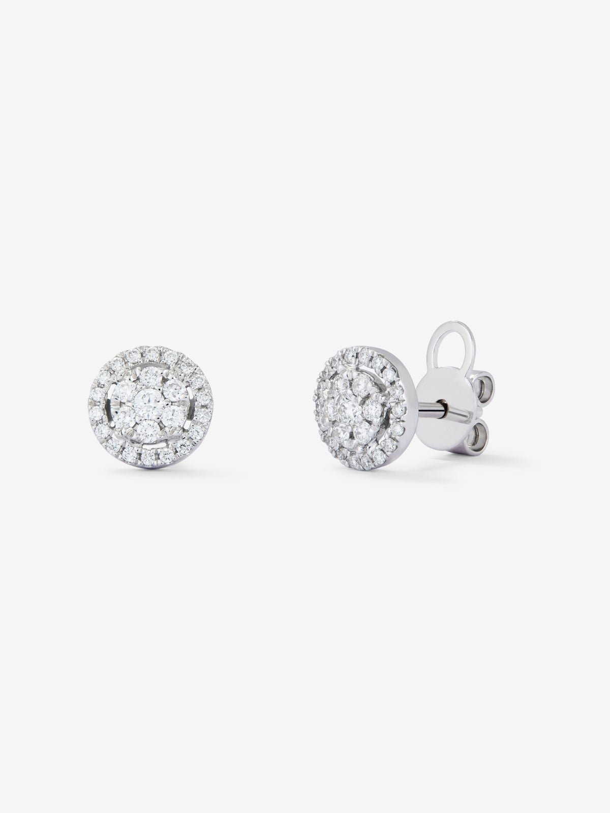 Pendientes de oro blanco de 18K con diamantes