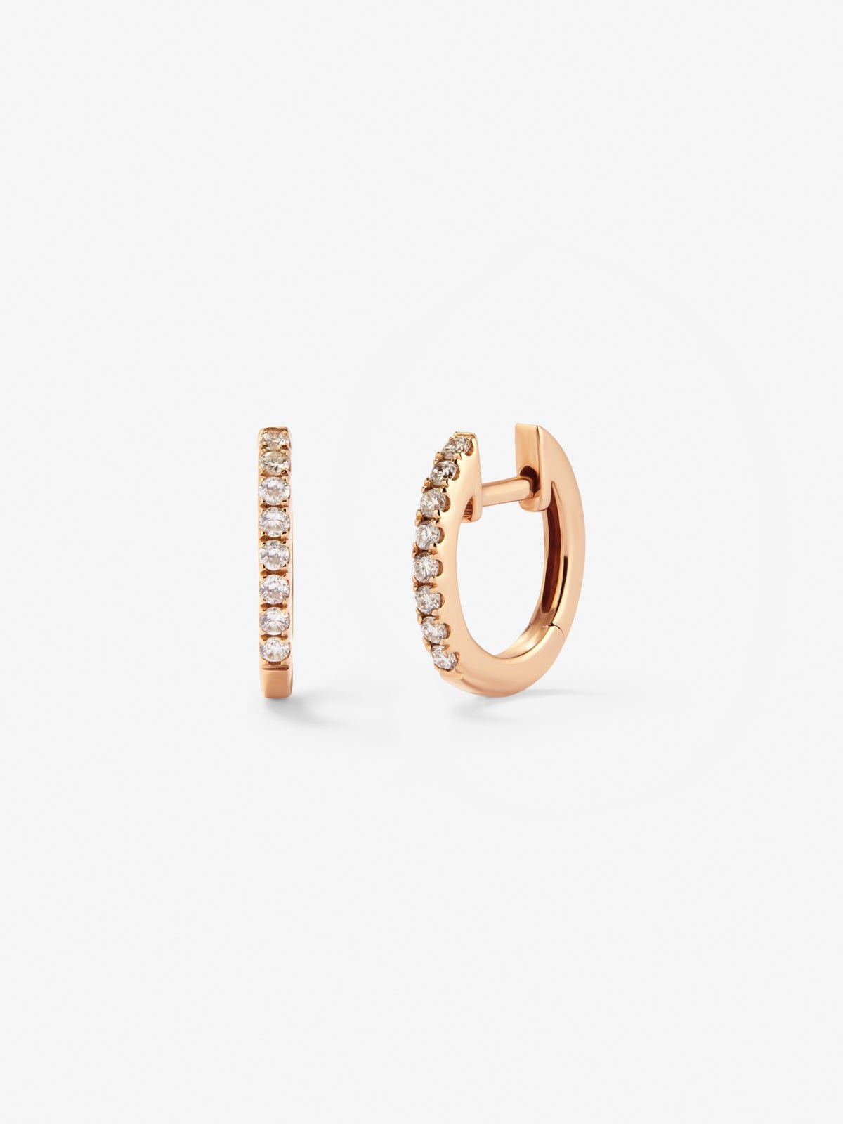 Pendientes de oro rosa de 18kt con diamantes