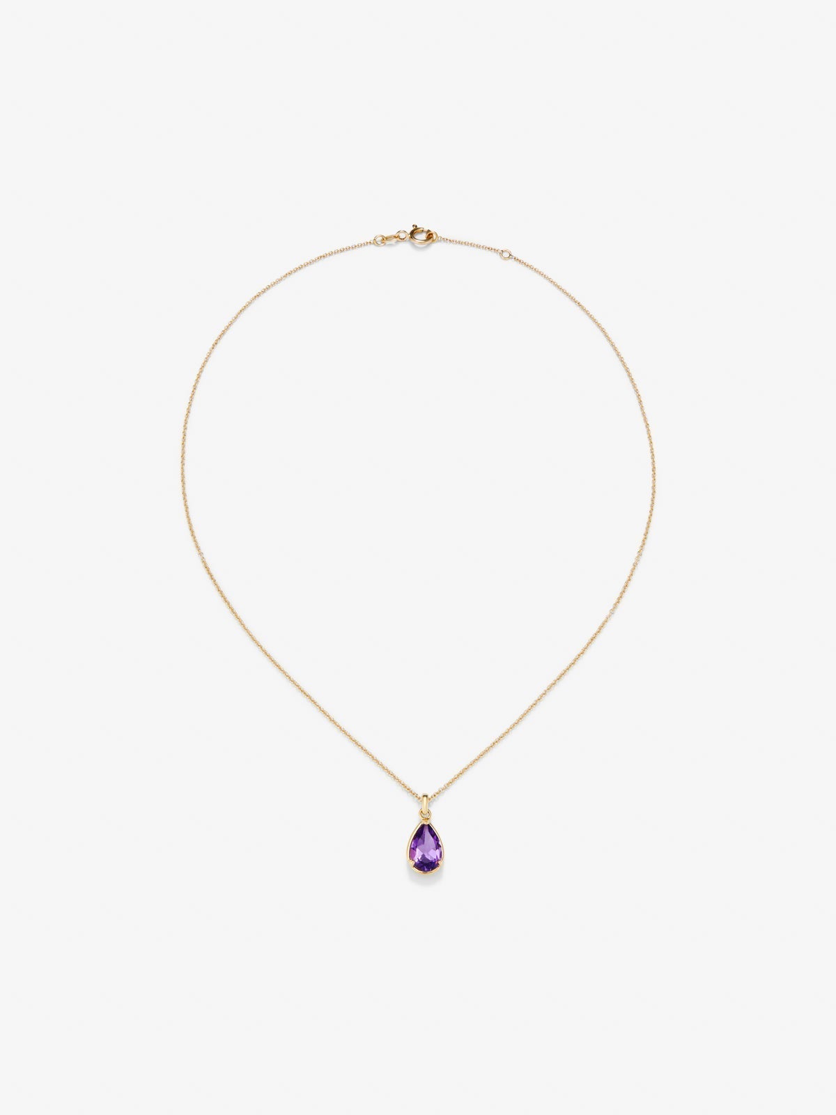 18K yellow gold pendant chain with amethyst