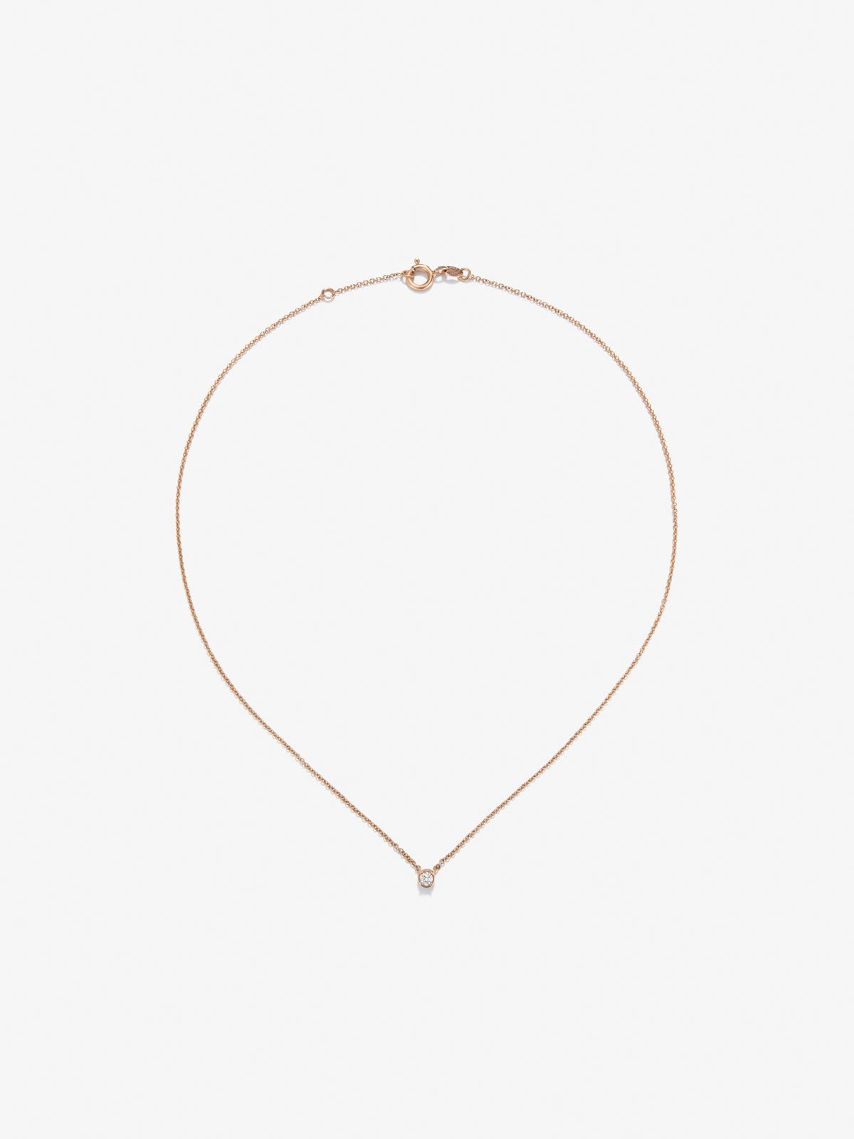 18K rose gold pendant with 0.1 ct brilliant cut diamonds
