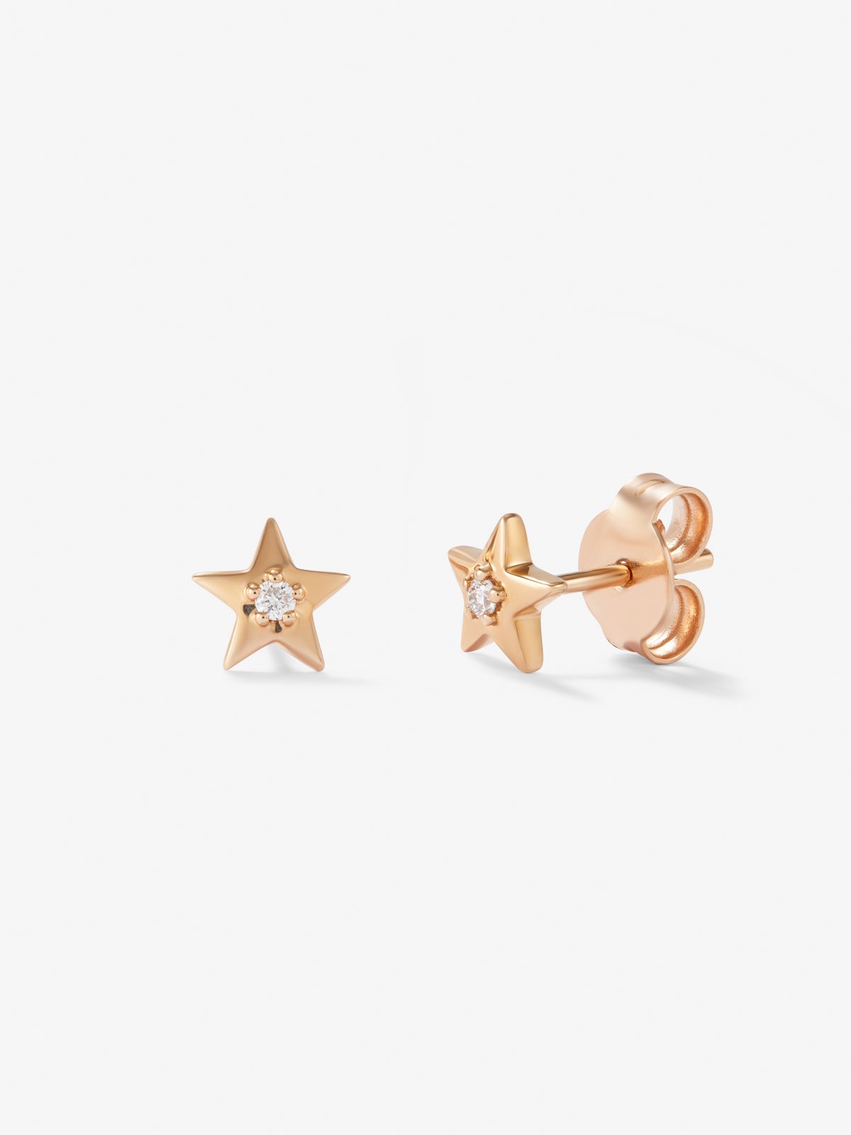 18kt rose gold earrings with diamonds