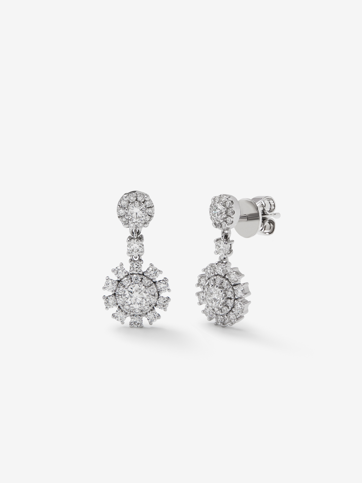 18kt white gold earrings with diamonds 1,37cts