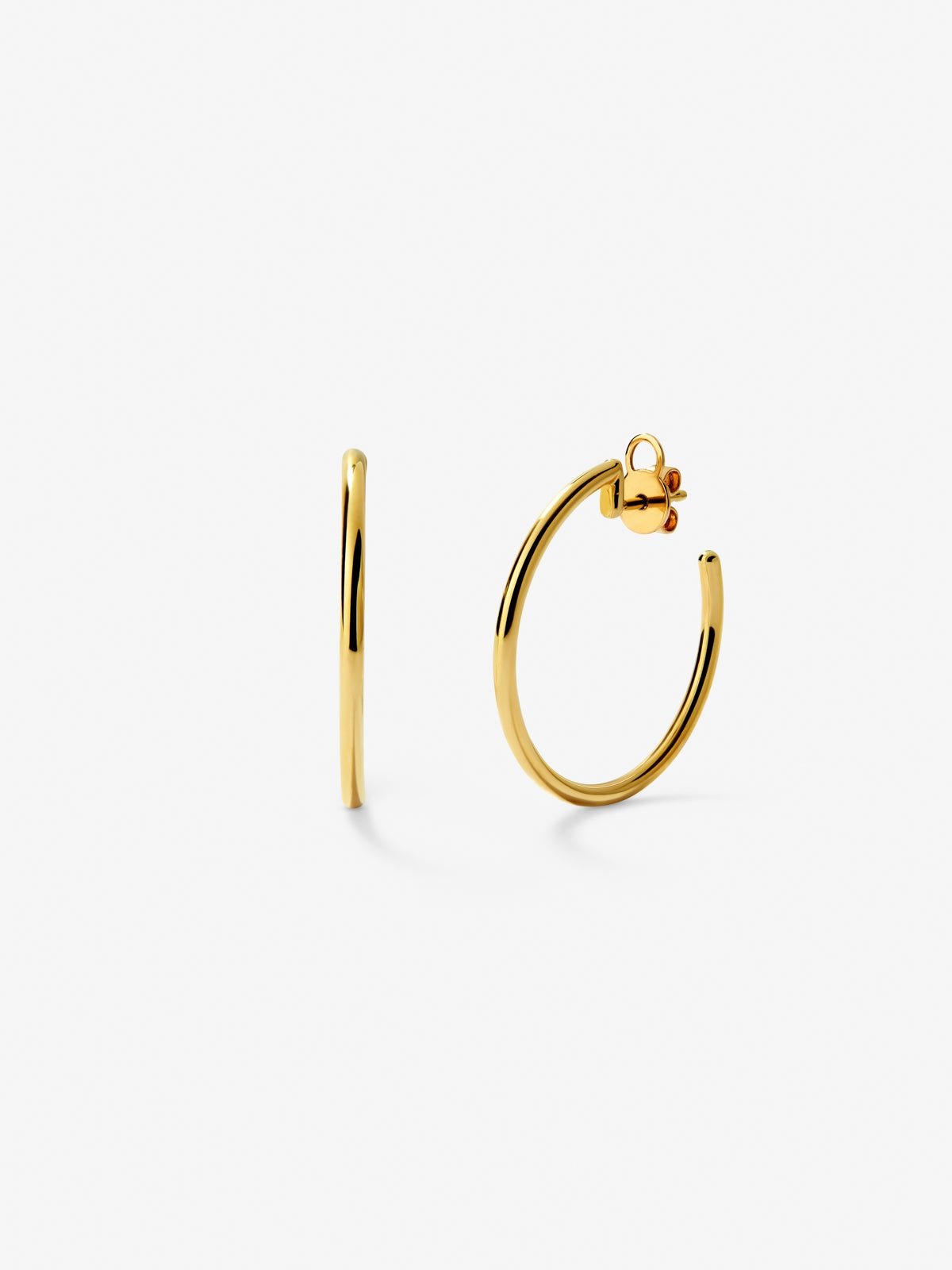 18K Yellow Gold 28.5mm Hoop Earrings