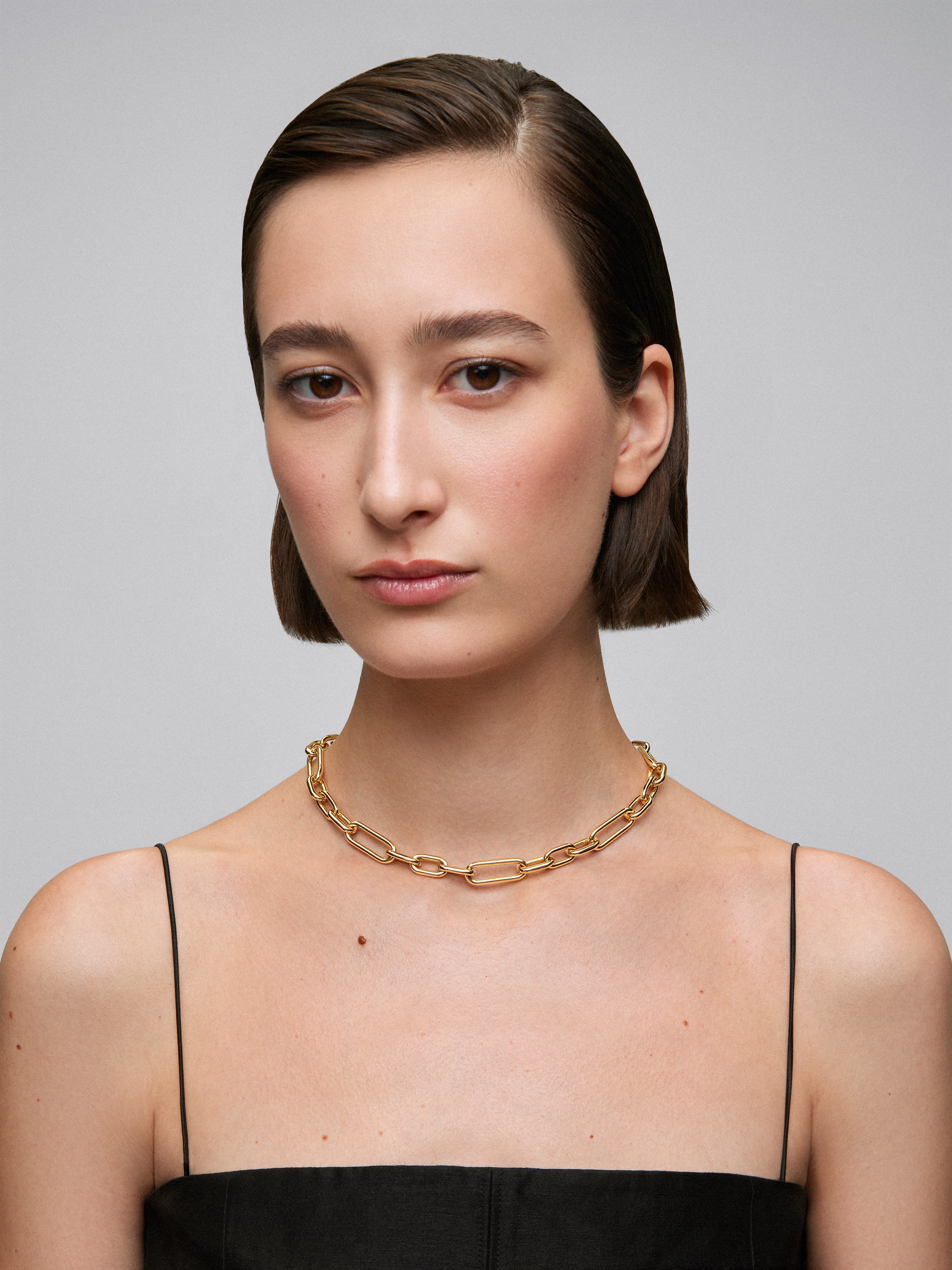 Large 18K yellow gold link necklace