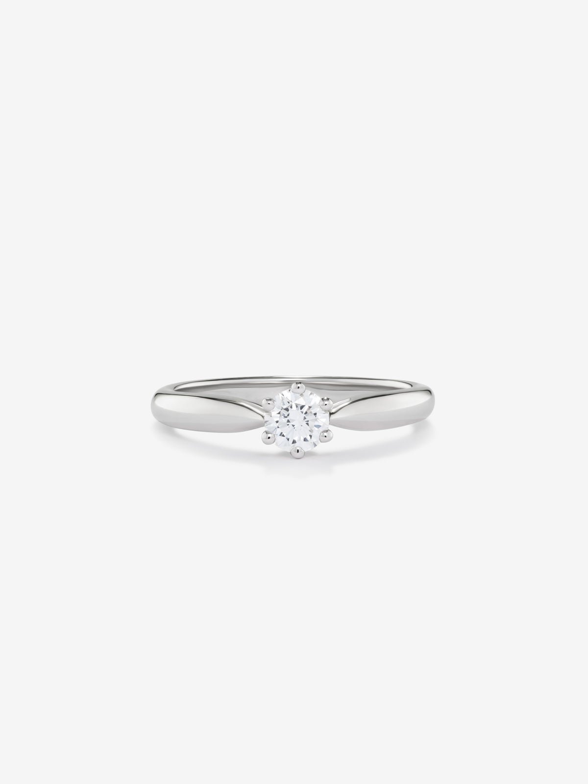 18K White Gold Commitment Ring with 0.25 carat central diamond