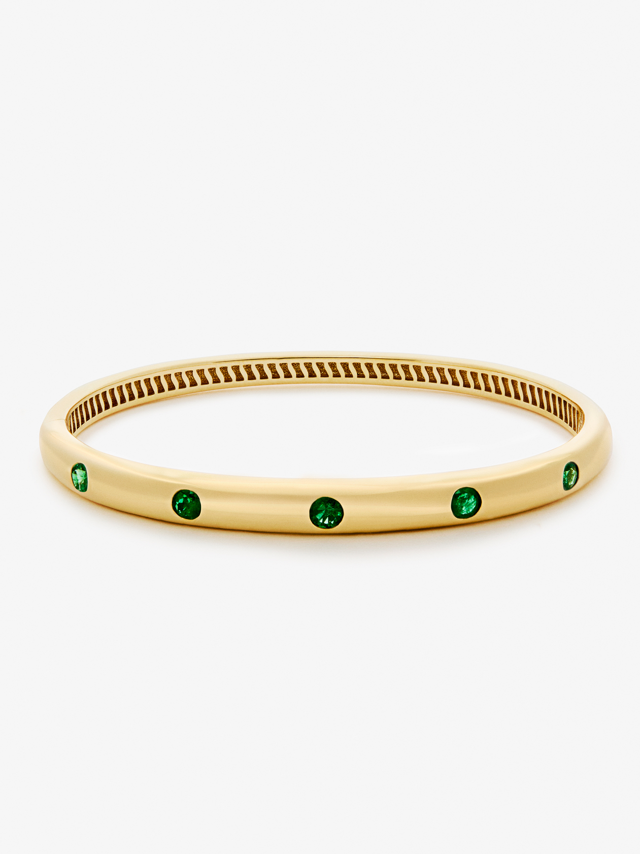 18K yellow gold bracelet with 1.02 ct brilliant cut emeralds