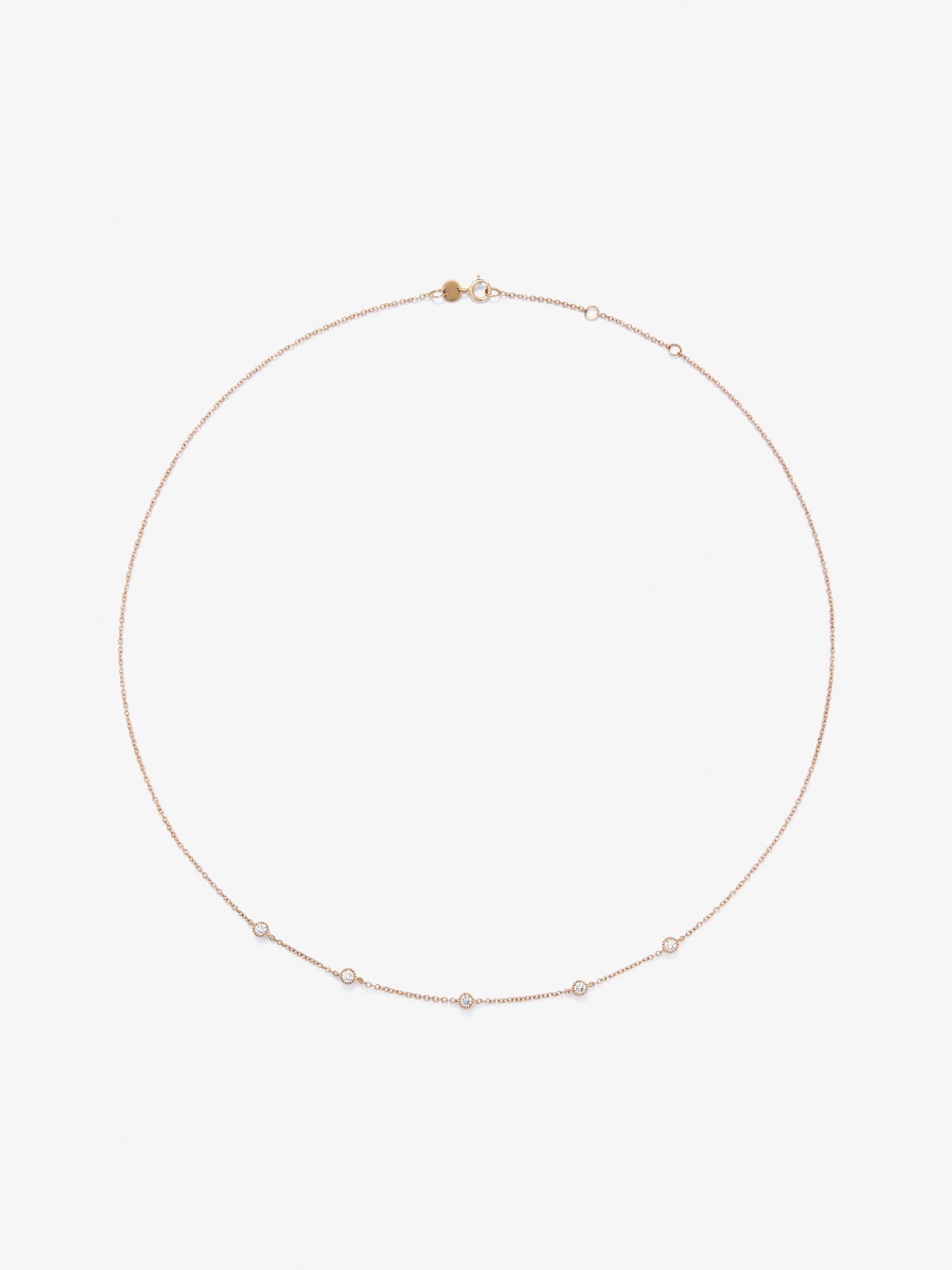 18K Rose Gold Choker Necklace with Diamonds