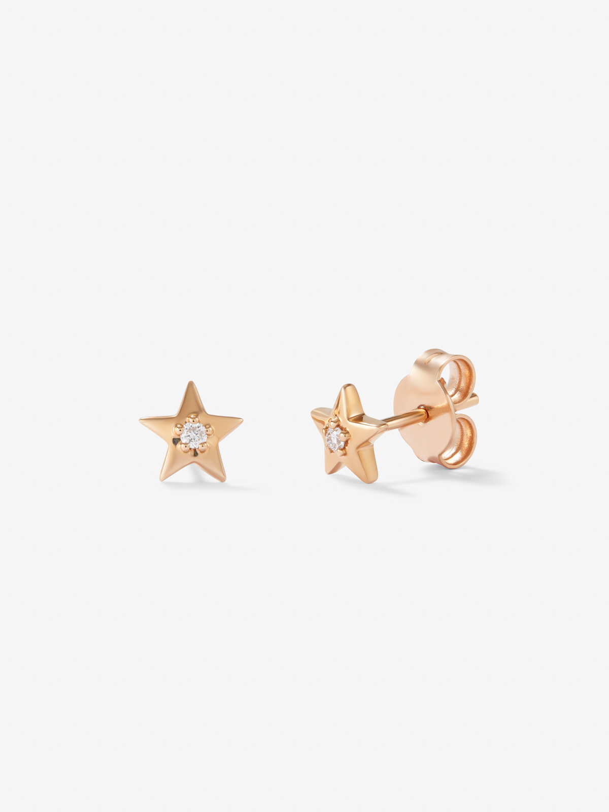 18kt rose gold earrings with diamonds