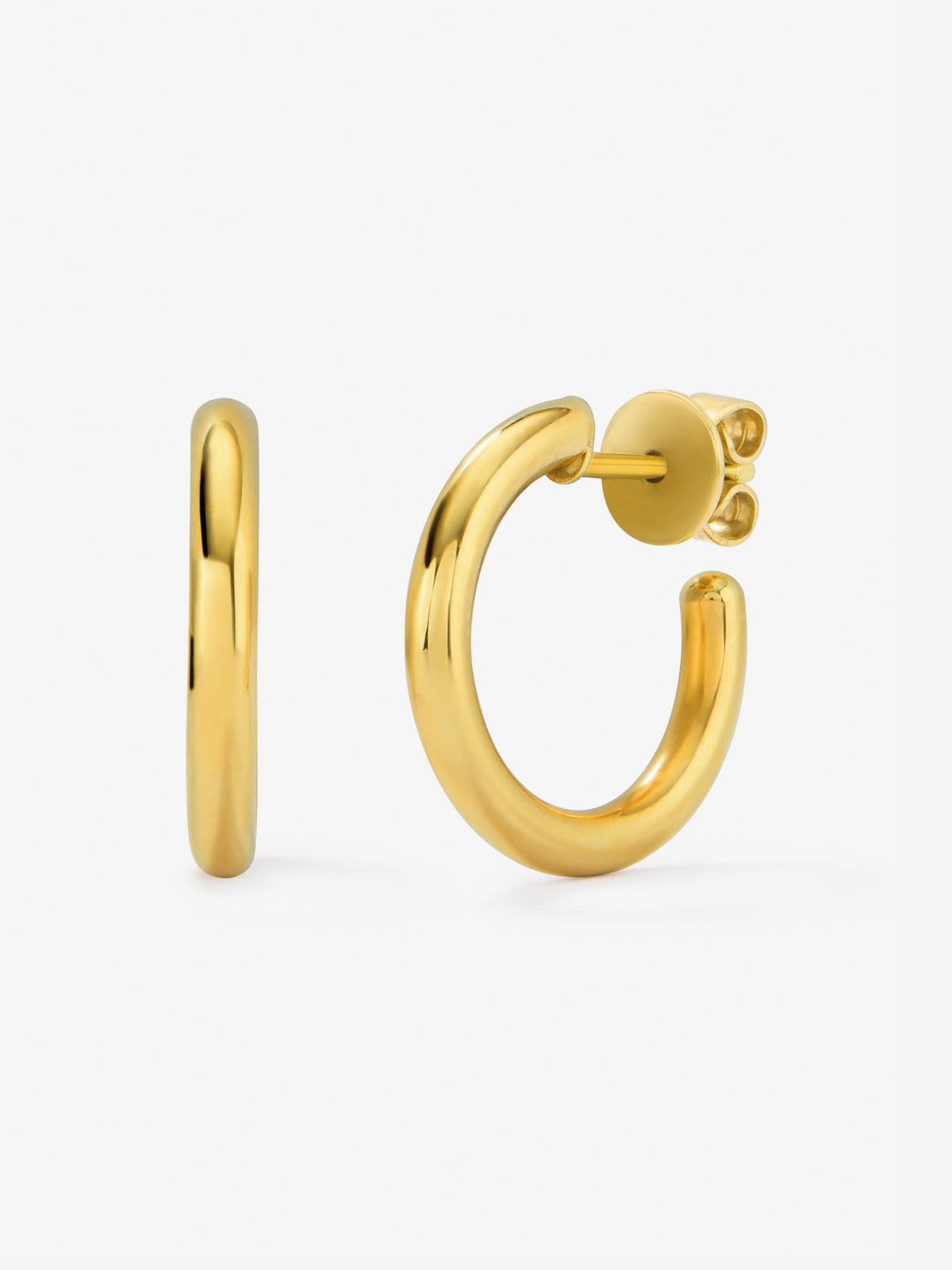 Pendientes de aro de oro amarillo de 18K de 18mm