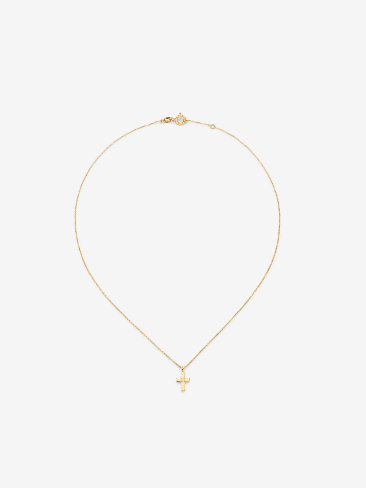 Pendant chain with small 18K yellow gold cross